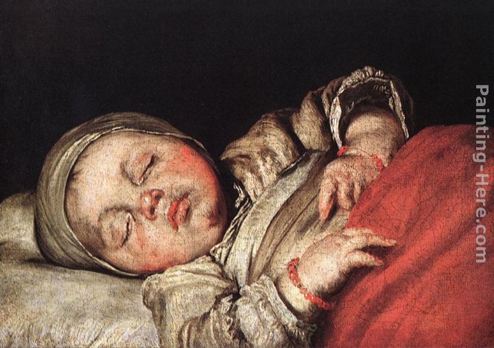 Sleeping Child painting - Bernardo Strozzi Sleeping Child art painting